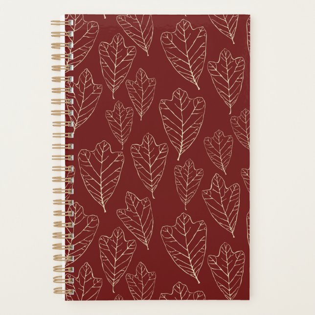 Agenda Planner de Padrão de Folhas de Inverno (Frente)