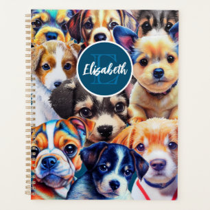 Agenda Planner de papoplana de monograma adorável
