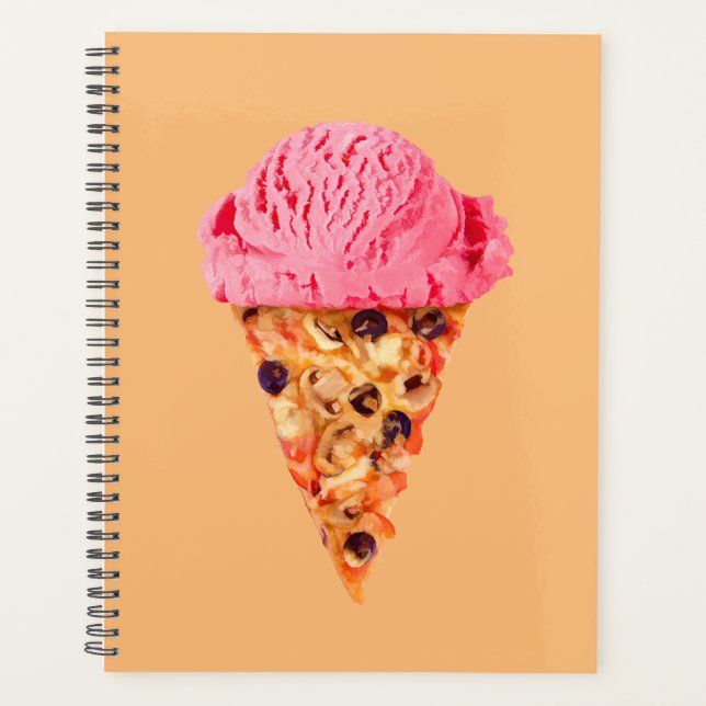 Agenda Planner de pizza sorvete (Frente)