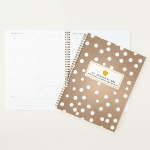 Agenda Planner de Professores de Maçã Amarela bolinhas