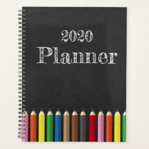 Agenda Planner de Professores do Rainbow Pencil Chalkboar