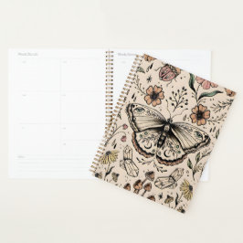 Agenda Planner de Tema de Capa Dupla da Borboleta de Enca