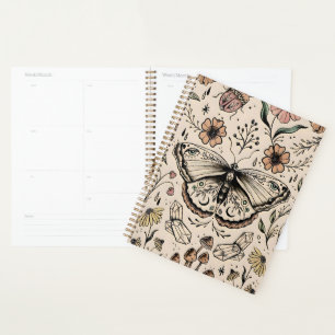 Agenda Planner de Tema de Capa Dupla da Borboleta de Enca
