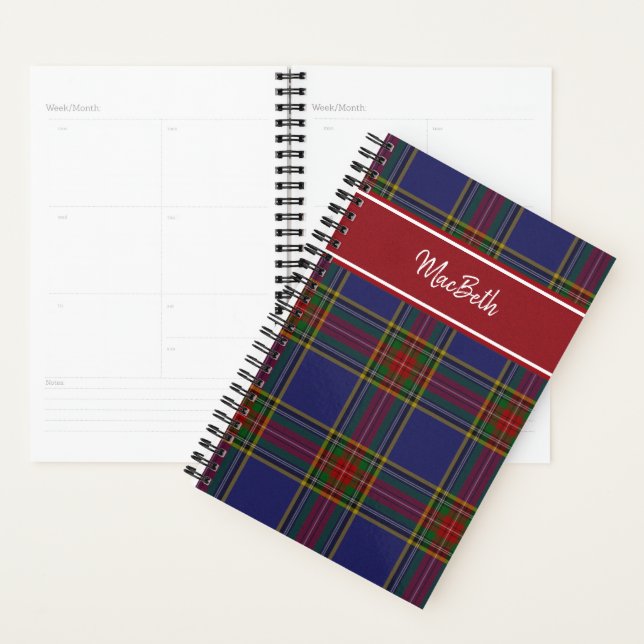 Agenda Planner de Xadrezes do MacBeth Tartan (Exibição)