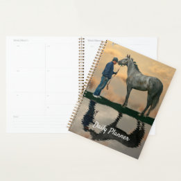Agenda Planner Diário OTTB E Cavalos De cinza
