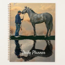 Agenda Planner Diário OTTB E Cavalos De cinza