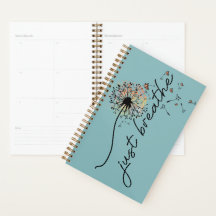 Planner Diário Teal Blue "just Breathe"