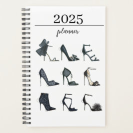 Agenda Planner do Calçado de Moda de 12 Meses 2025