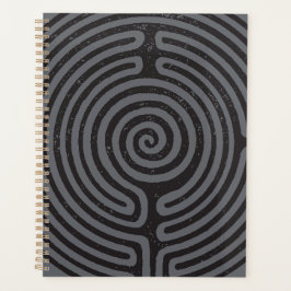 Agenda Planner do Labirinto (Cinzas) no Círculo Negro