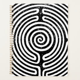 Agenda Planner do Labirinto em Círculo Negro