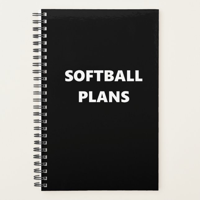 Agenda Planner do Softball Tema Esportivo Planos do Softb (Frente)
