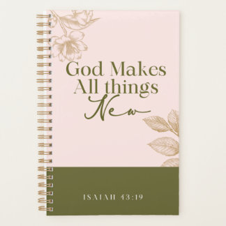 Agenda Planner Dourado de Limites Espirais com adesivos