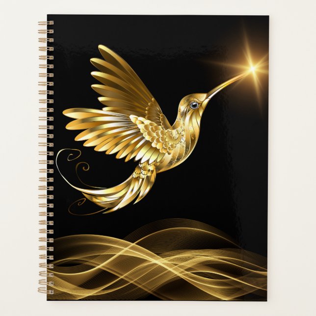 Agenda Planner Dourado Hummingbird (Frente)