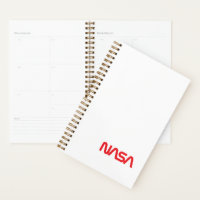 Planner Elegante Circa da NASA Icônica (Rocket Whi