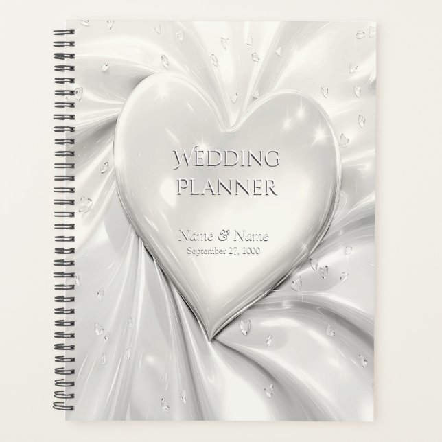 Agenda Planner Elegante de Creme Branco (Frente)