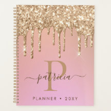 Planner Elegante de Monogramas de Drives de Glitte