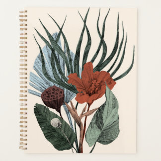 Agenda Planner Elegante Vintage Impressão de Arte Botânic