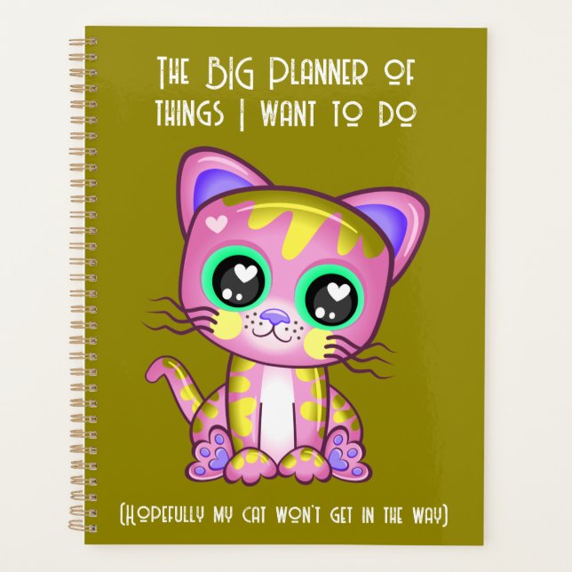 Agenda Planner Engraçado de Pista de Gato (Frente)