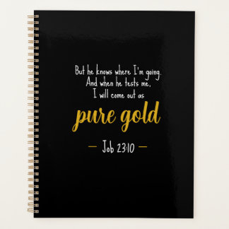 Agenda Planner Espiral de Escritura de Trabalho Dourado P
