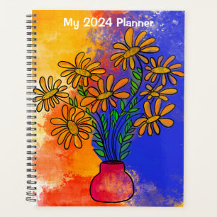 Agenda Planner espiral flexível do Cobrir 2024