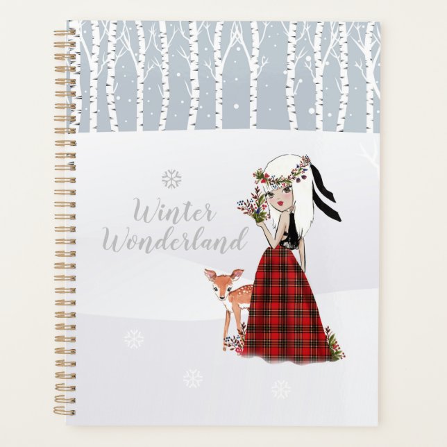 Agenda Planner espiral Wonderland de inverno (Frente)
