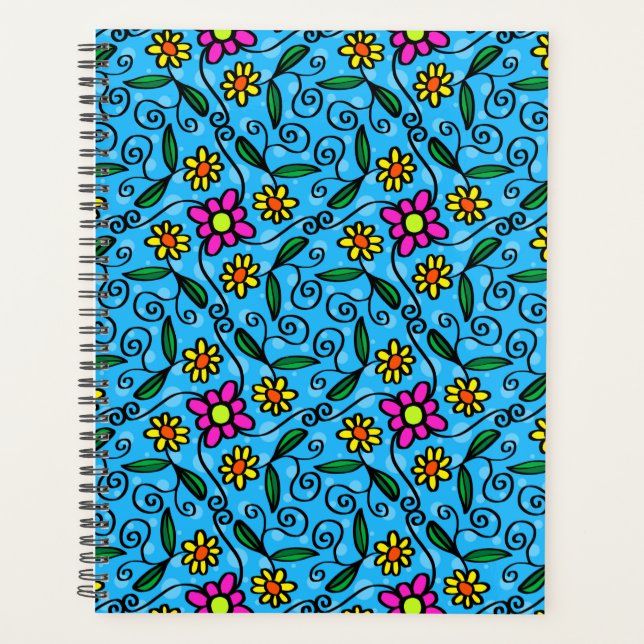 Agenda Planner Floral abstrato (Frente)