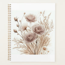 Planner Floral Boho Watercolor - Elegante e Na mod