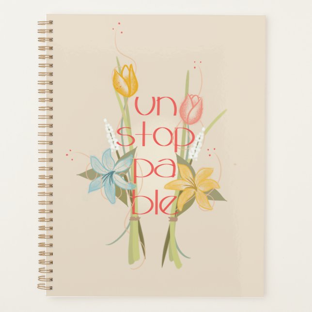 Agenda Planner Floral de Tulip sem rolagem (Frente)