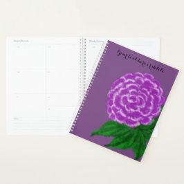 Agenda Planner Floral Violet White Watercolor