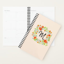 Agenda Planner Floral Wreath Monograma
