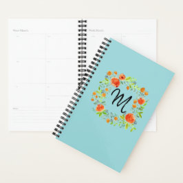 Agenda Planner Floral Wreath Monograma