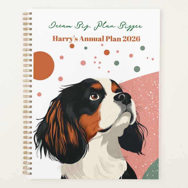 Agenda Planner For Dog Lover | King Charles Cavalier (Frente)