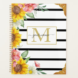 Agenda Planner Girassóis e Stripes