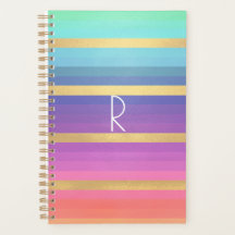 Planner Gradiente de Stripes de Pastel Monograma