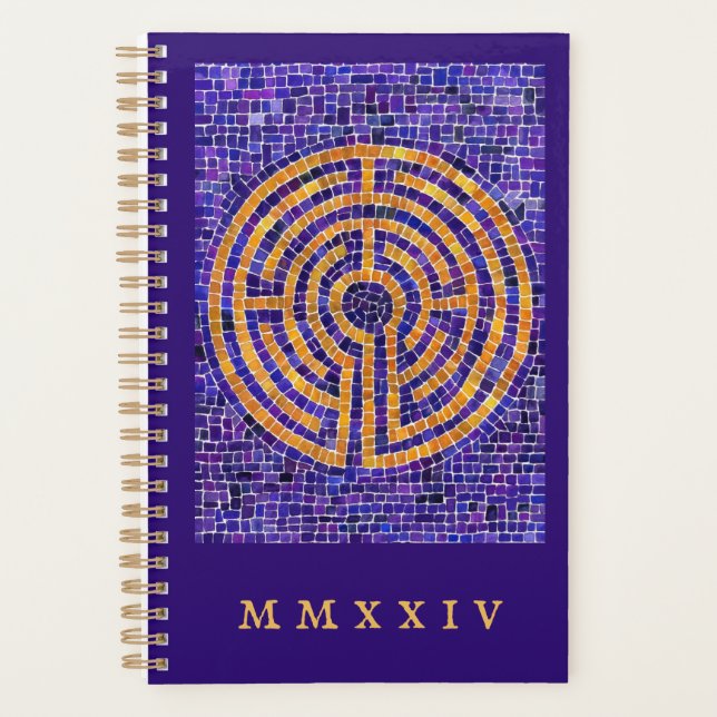 Agenda Planner LABYRINTH MOSAIC 5.5x8.5 + Texto (Frente)