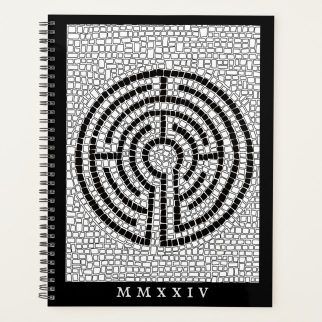 Agenda Planner LABYRINTH VII 8,5x11 + Texto / Preto (Frente)