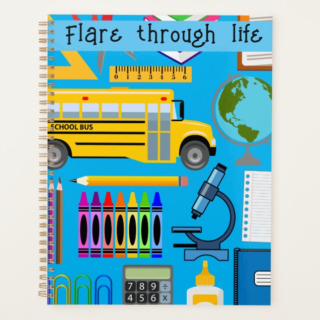 Agenda Planner Notebook, professores, estudantes (Frente)