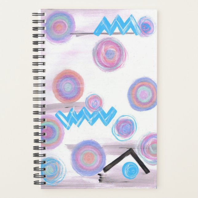 Agenda Planner "Pastel abstrato" (Frente)