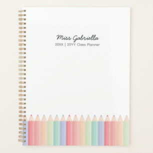 Agenda Planner Personalizado de Ano do Professor Colorido