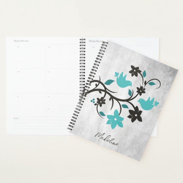 Agenda Planner Personalizado de Aves Teais (Exibição)