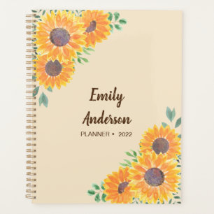 Agenda Planner Personalizado de Girassol Amarelo 2022