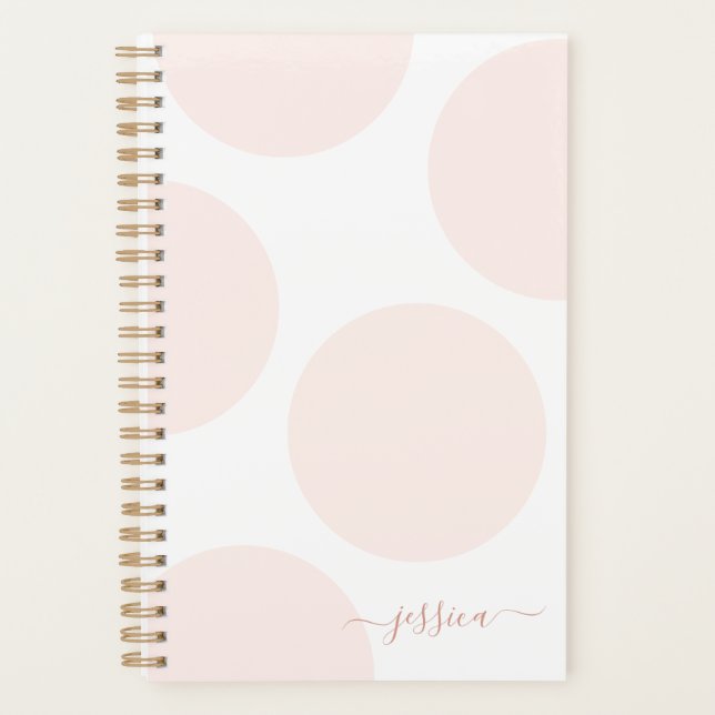 Agenda Planner Personalizado Simples de Bolinhas Rosa Esb (Frente)