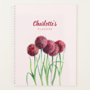 Agenda Planner Púrpura Alliums Flower Watercolor