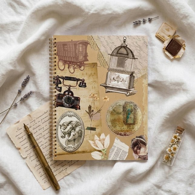 Agenda Planner Romântico de Diários Vintage (Criador carregado)