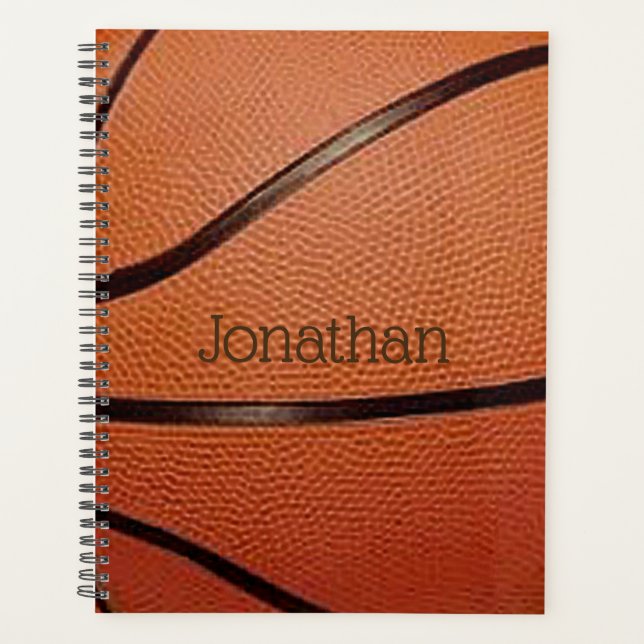 Agenda Planner semanal/mensal de Design de basquetebol (Frente)