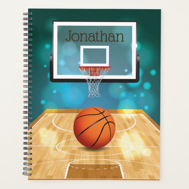 Agenda Planner semanal/mensal de Design de basquetebol (Frente)