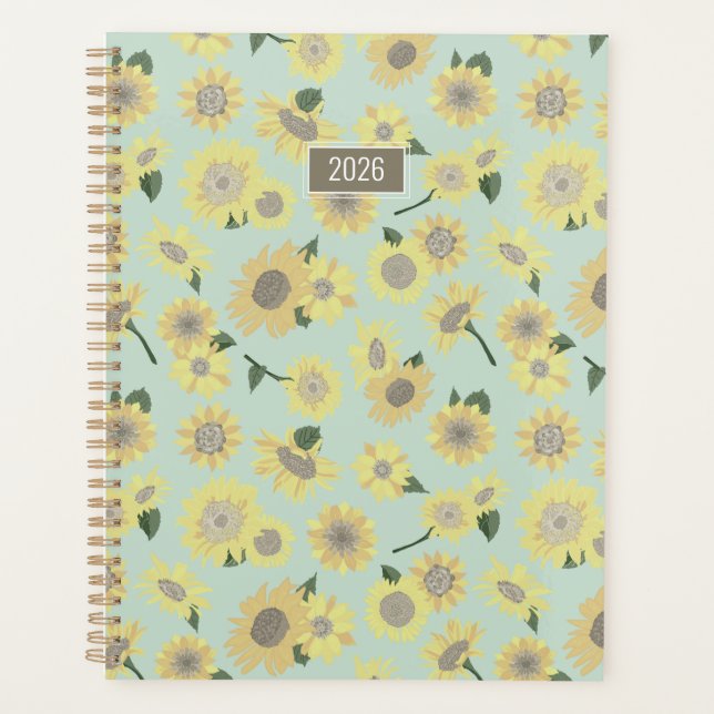 Agenda Planner Sunflower Yellow Orange Floral (Frente)