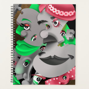 Agenda Planner Surreal Quebra-cabeça Faces