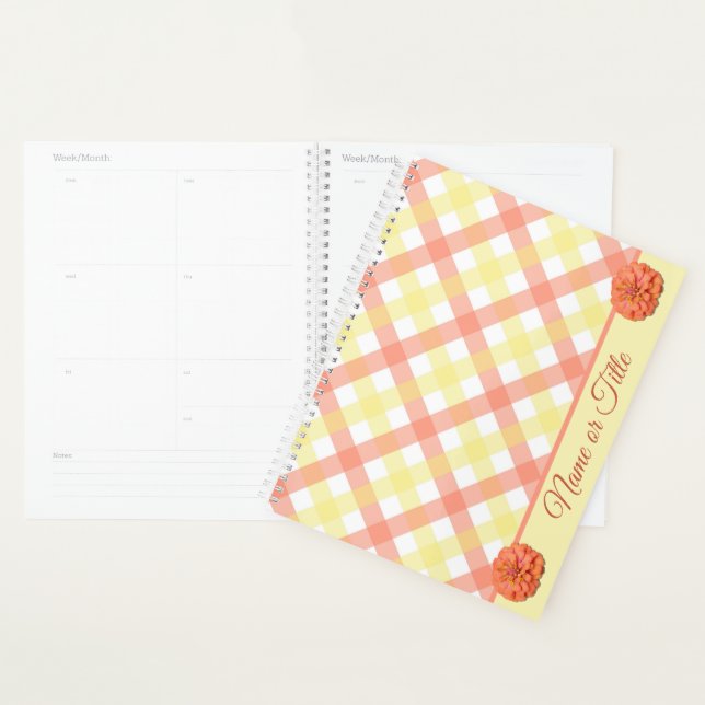 Agenda Planner - Tequila Sunrise Zinnia e Lattice (Exibição)