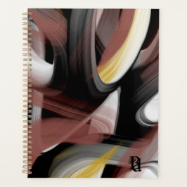 Agenda Planner Trend Abstrato Art Black White Powdery